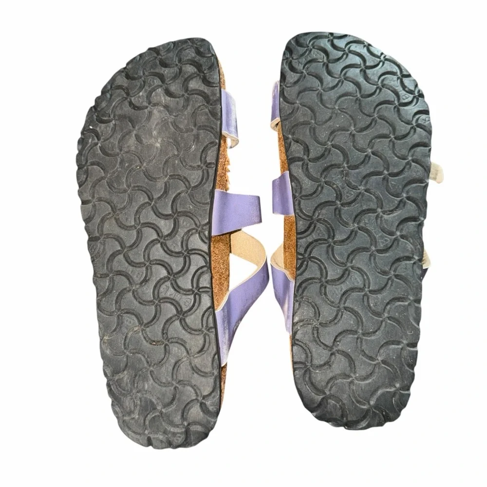 Birkenstock Mayari Purple Stripe Sandals Size 40 Women’s 9 Toe Loop Birko-Flor